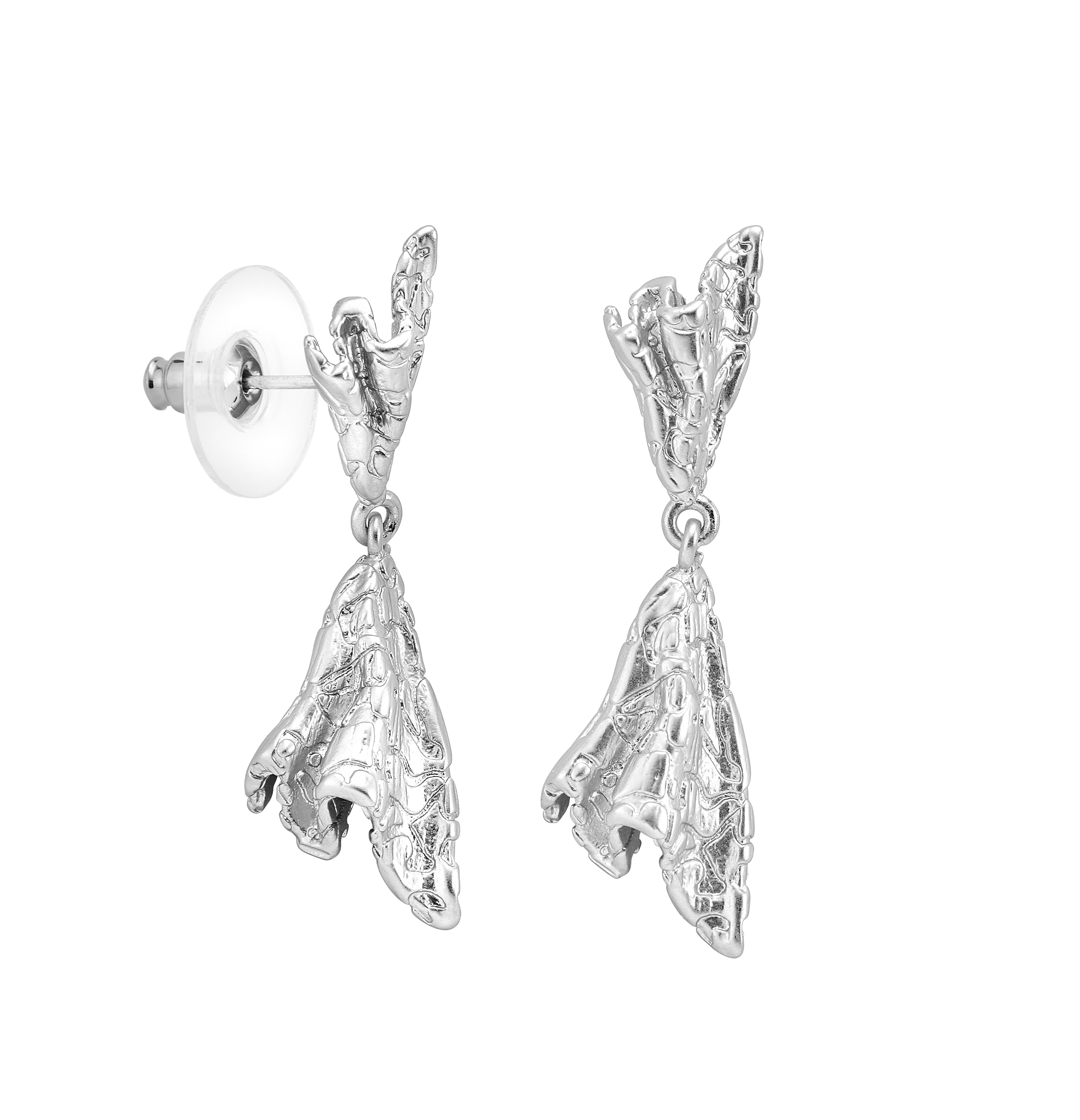 Ohrstecker "Textil Silber"