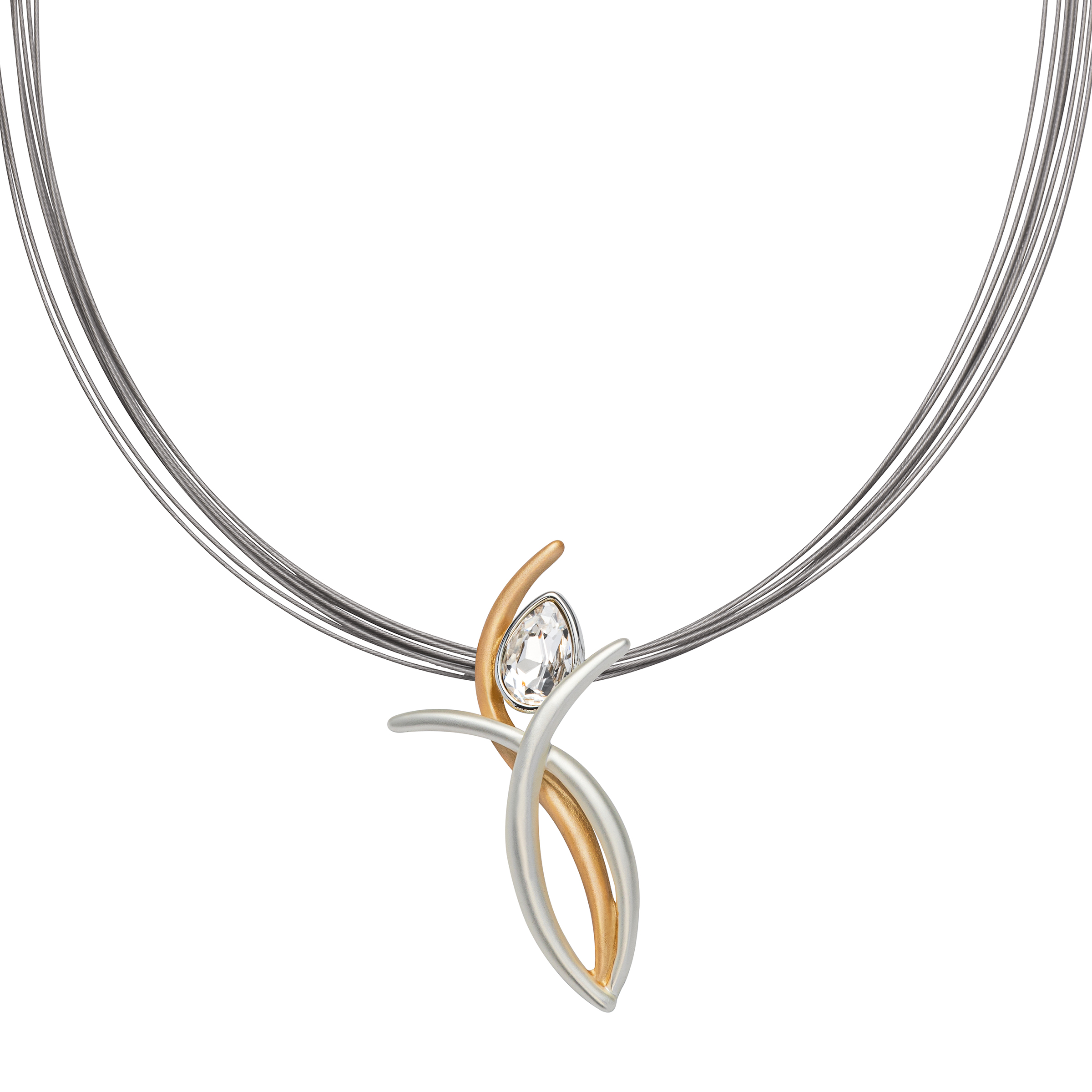 Geschwungene Linien mit großem Stein