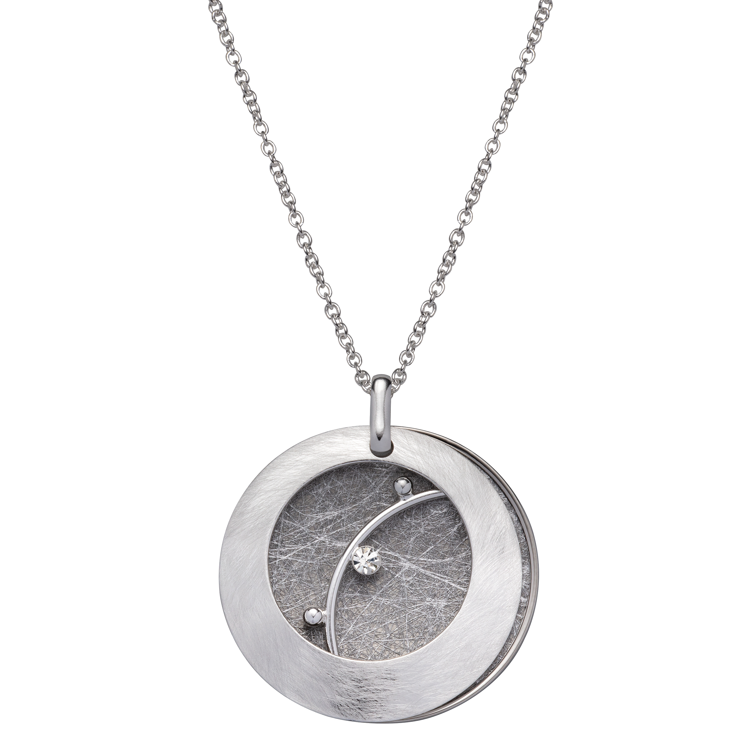 Silberkreis gescratcht mit Stein