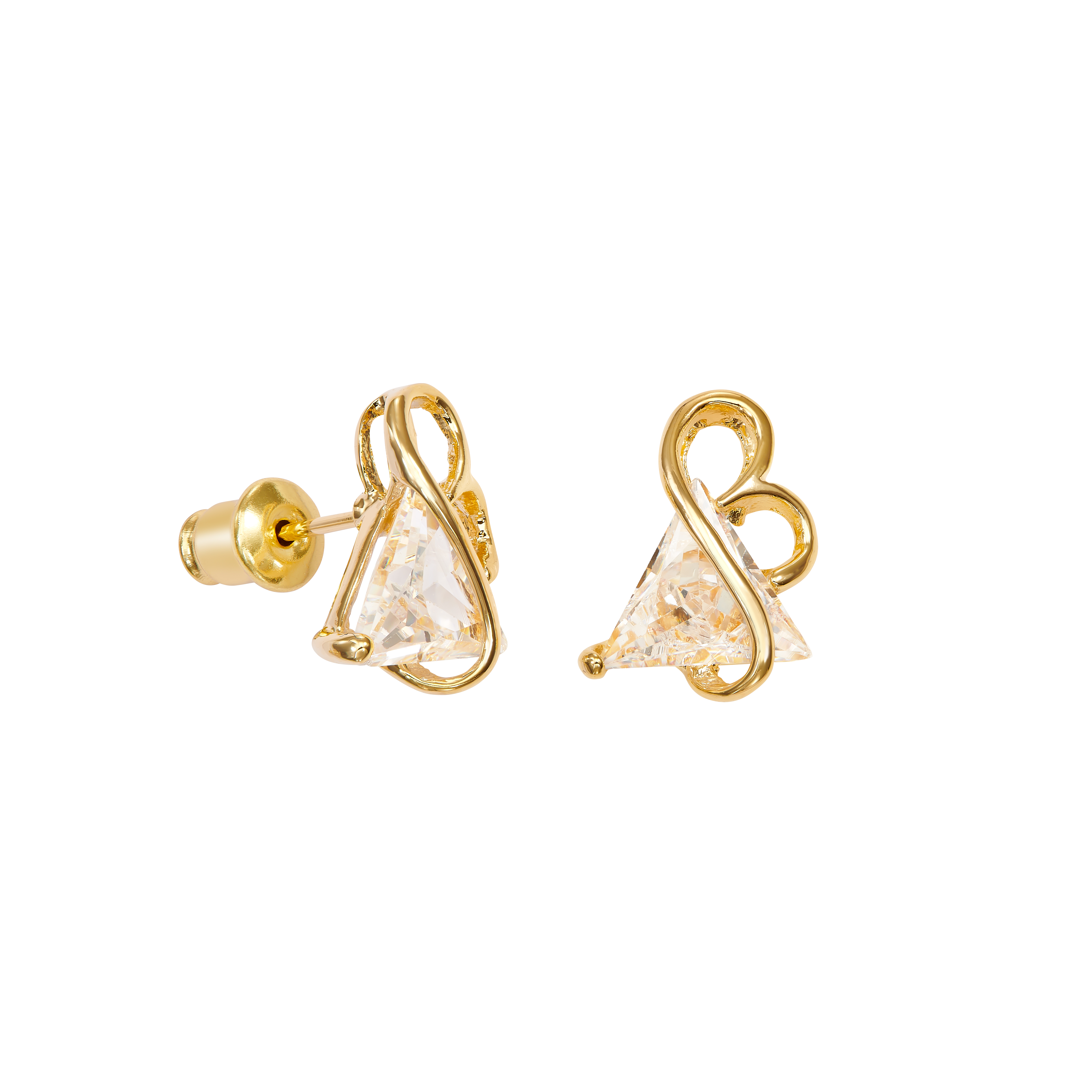 Ohrstecker "Dreieck mit Goldfaden"