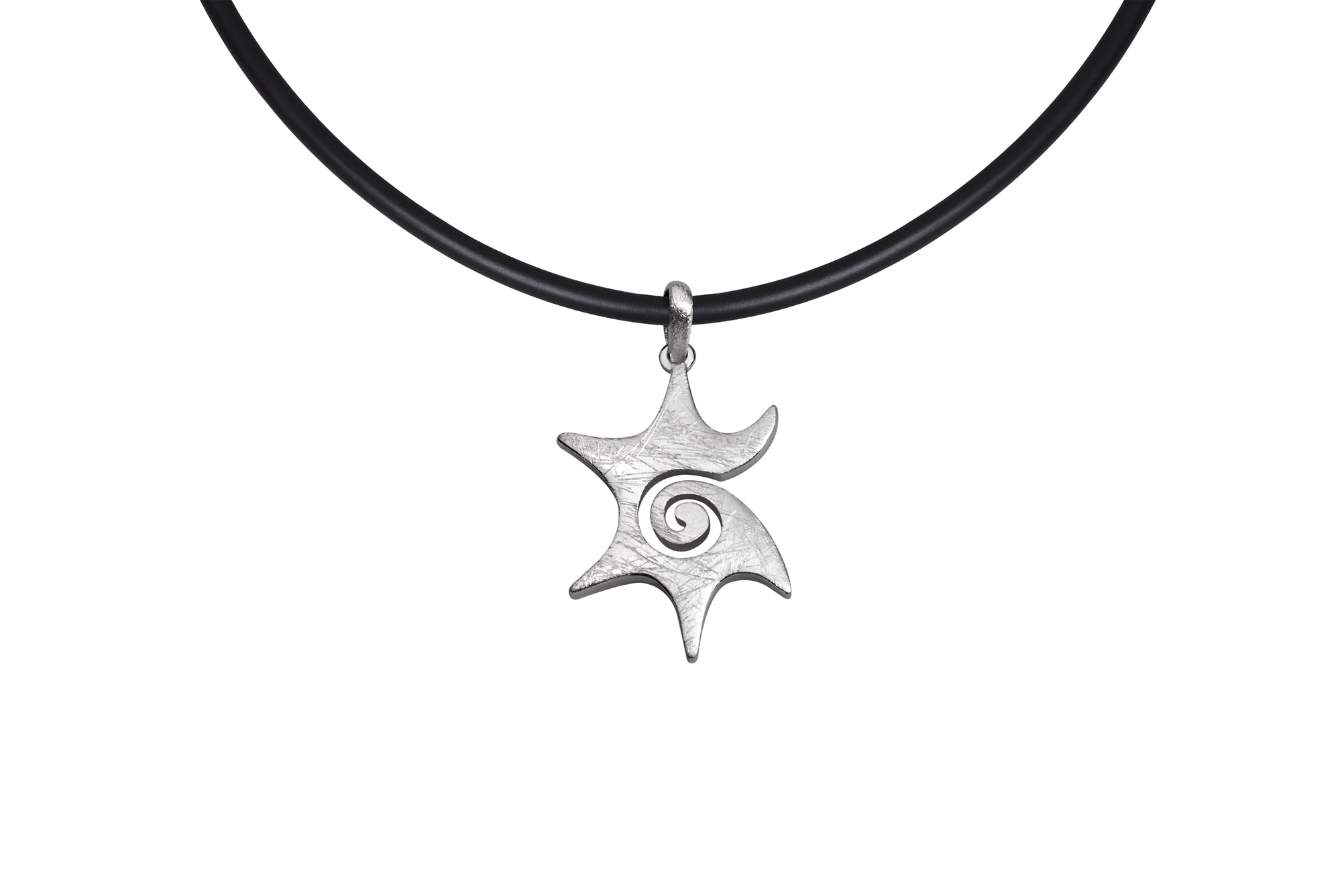Silberner Stern mit Spirale