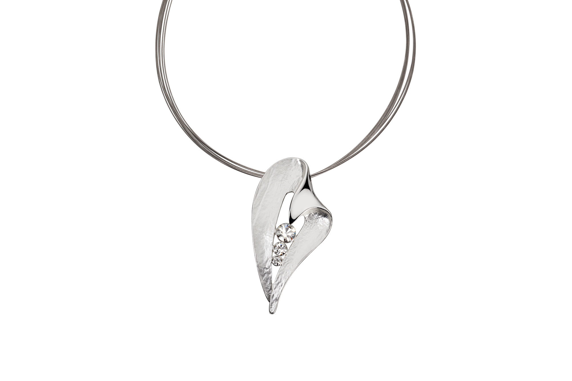 Kette "Herz mit Glitzersteinen"