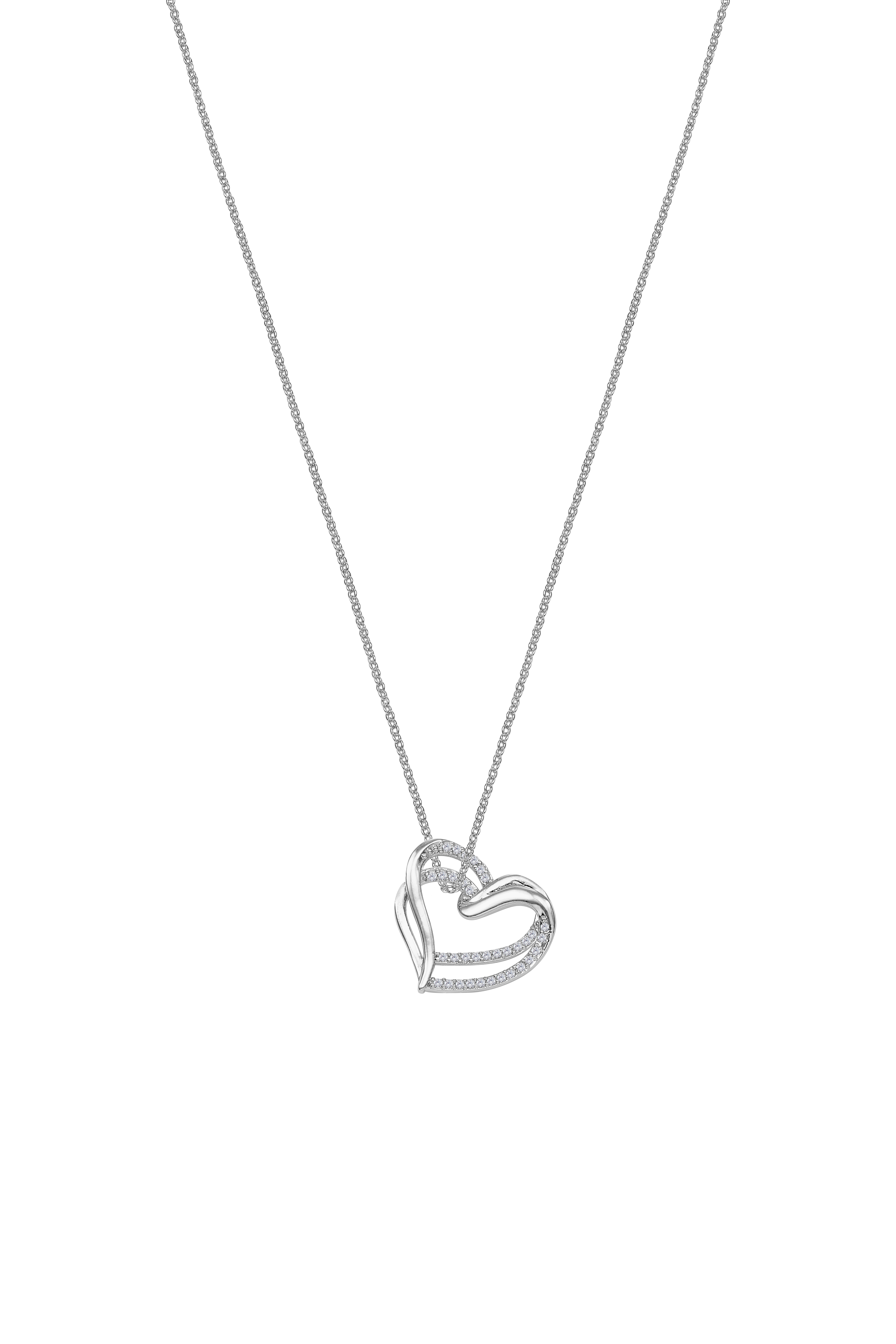 Kette "Zwei Herzen mit Steinen"