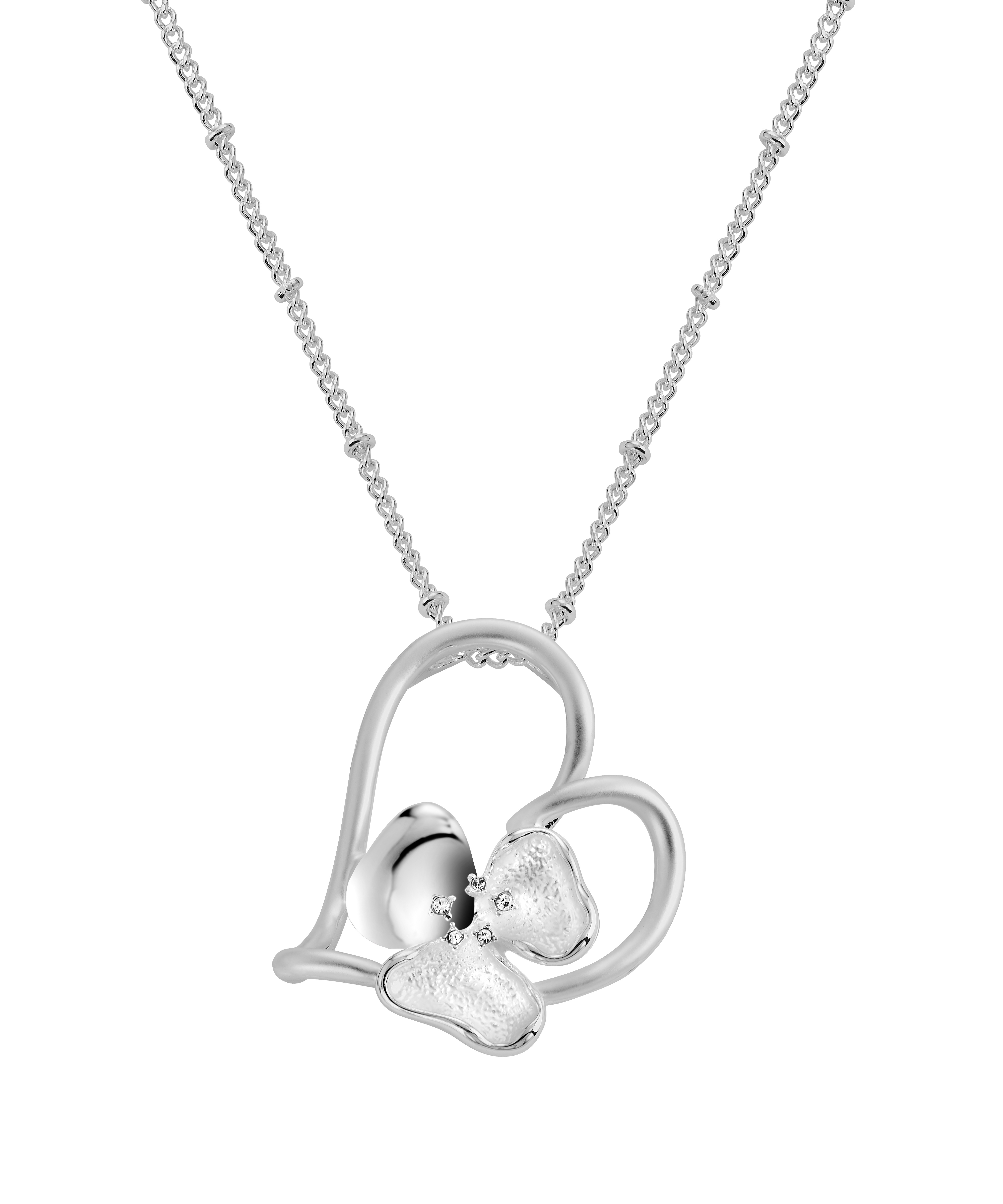 Kette "Herz mit Blüte"