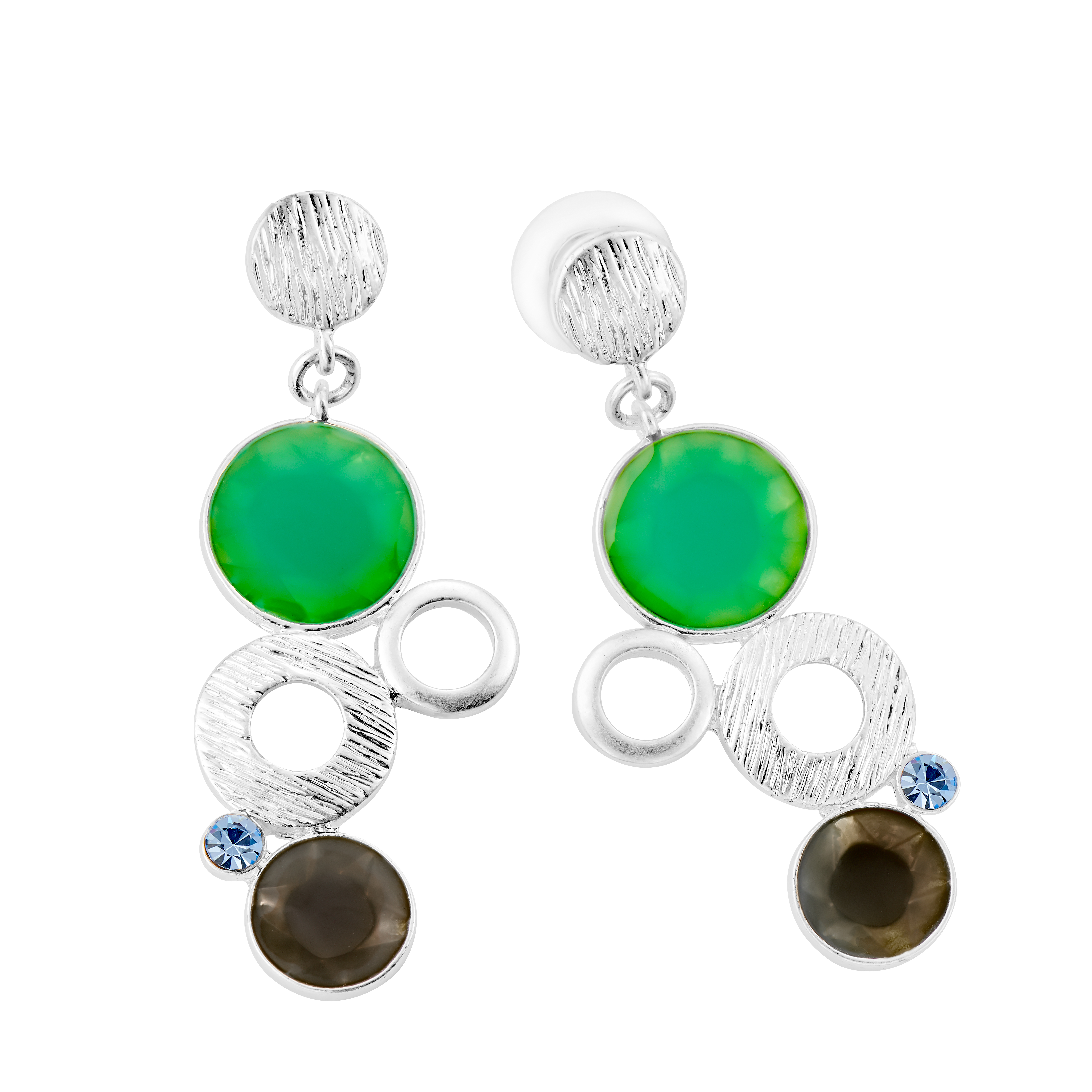 Kreise in Grün und Silber mit Blauen Steinen