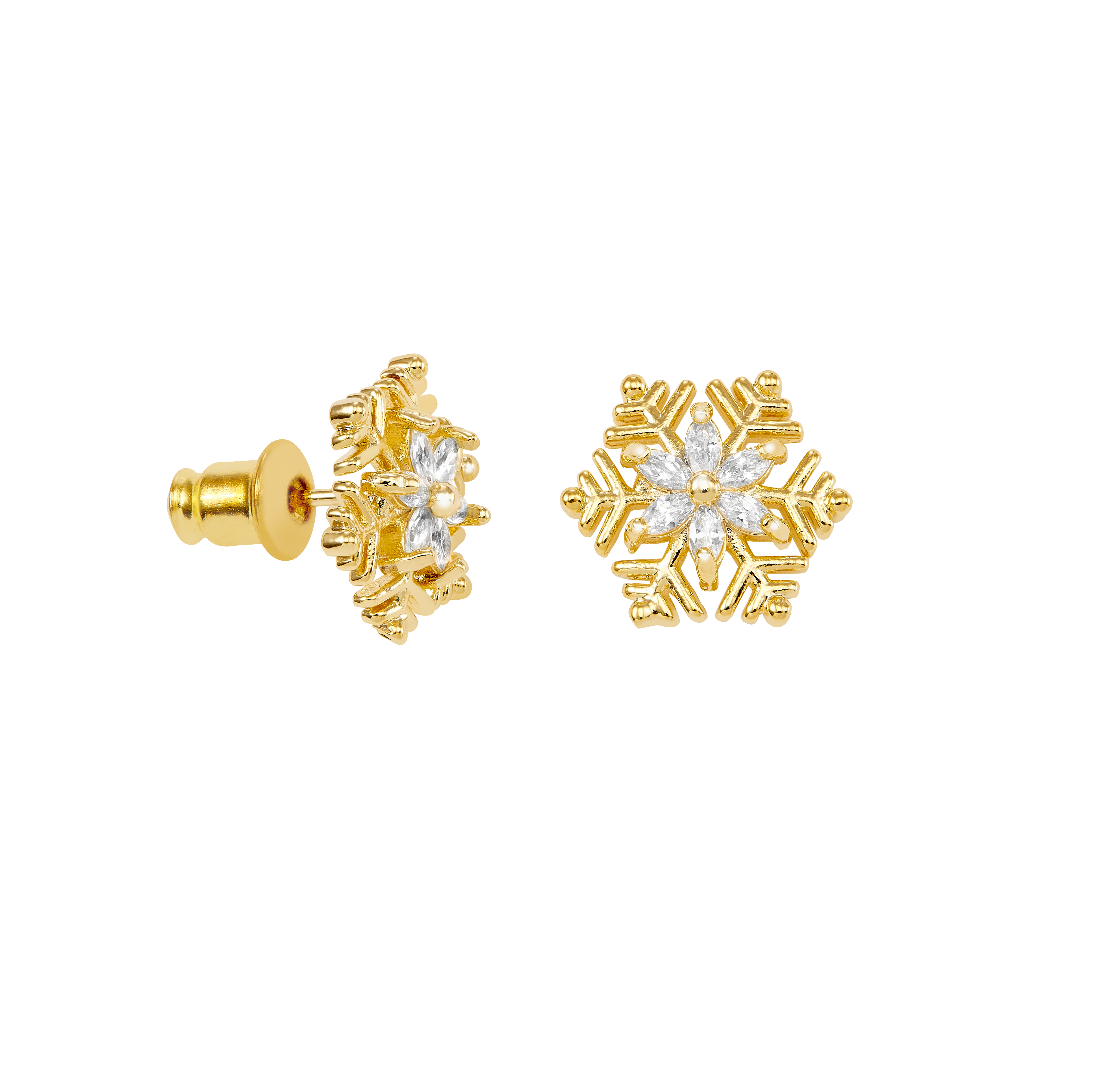 Ohrstecker "Schneekristall golden"