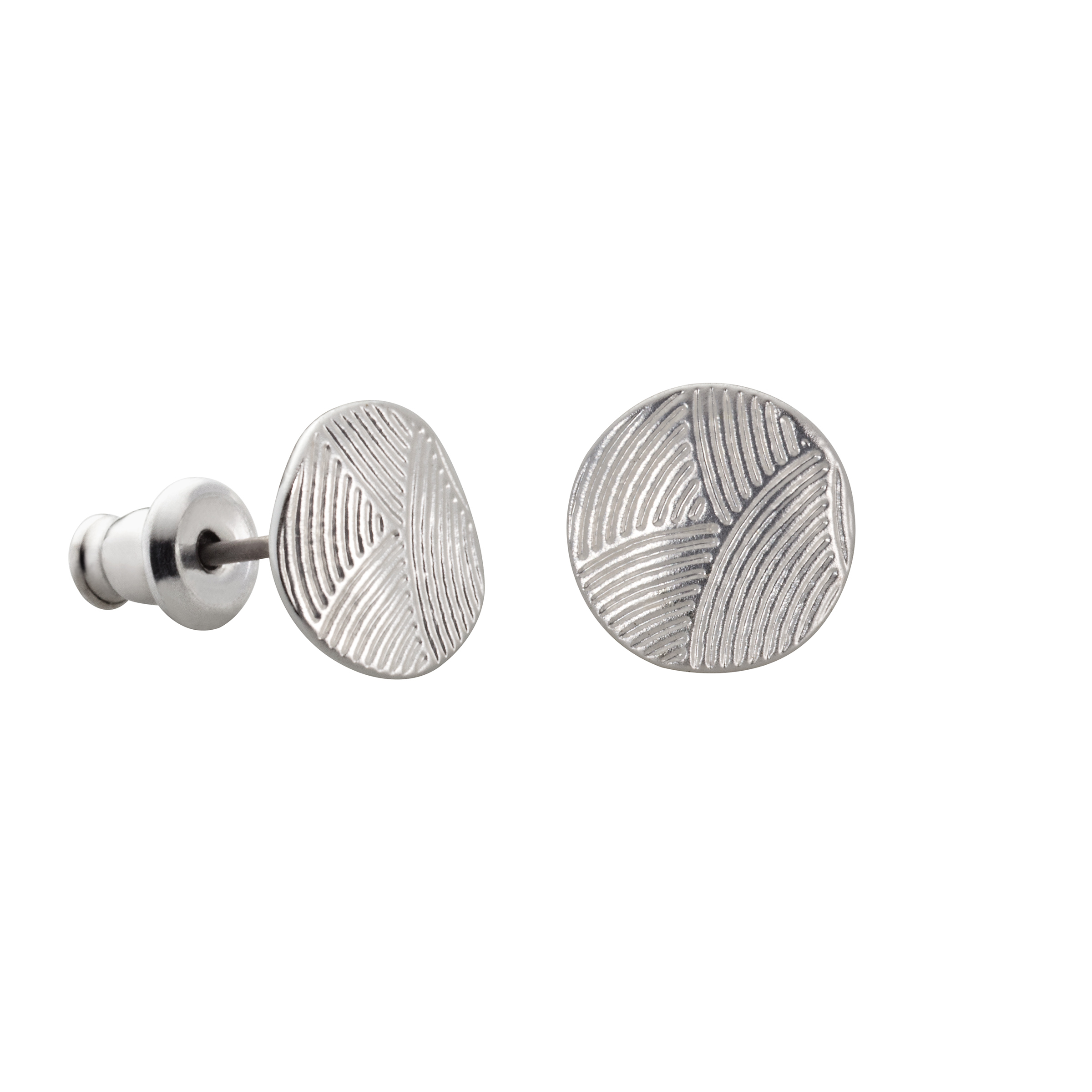 Runder Ohrstecker mit Wellenstruktur