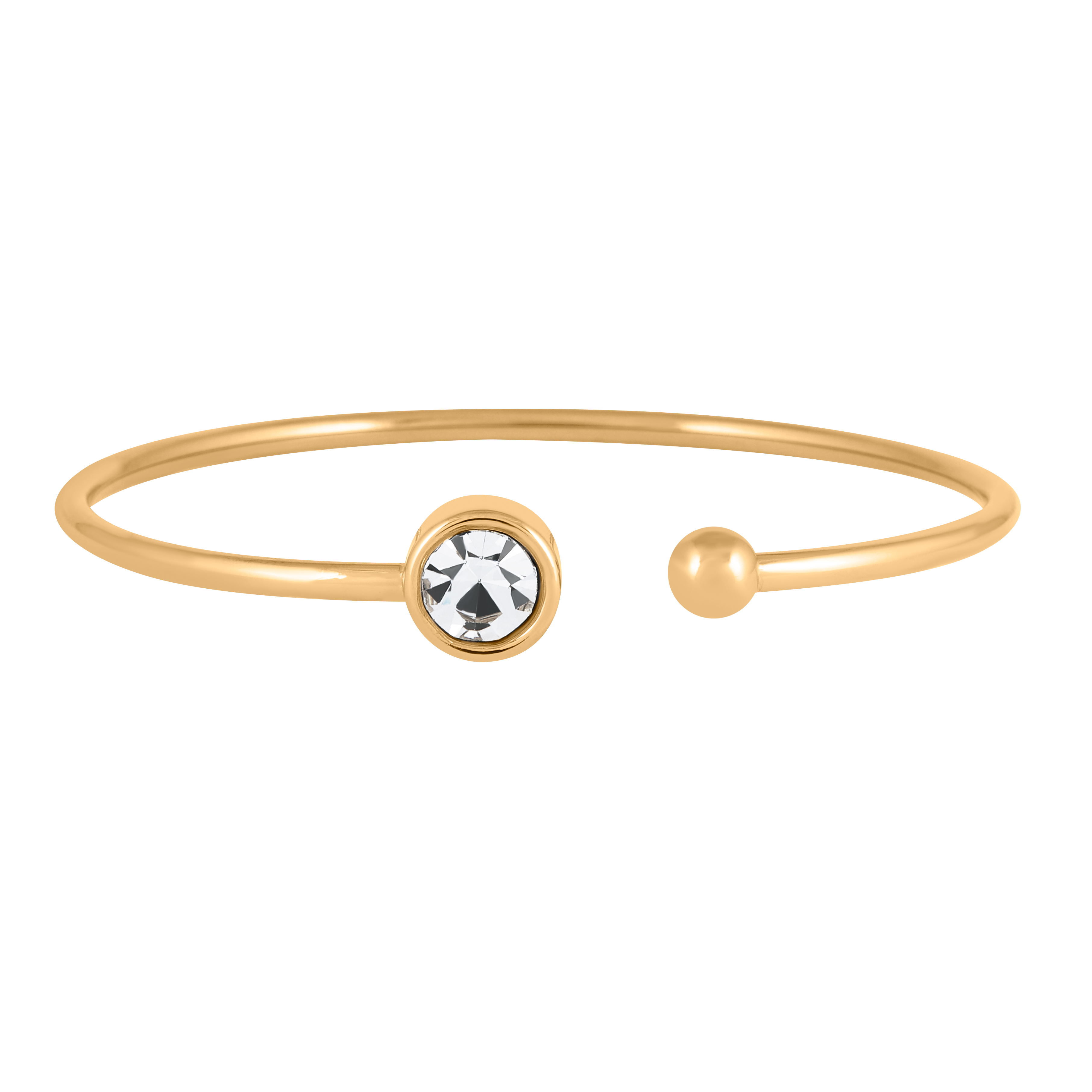 AB-05_eb Armreif Gold mit weißem Stein