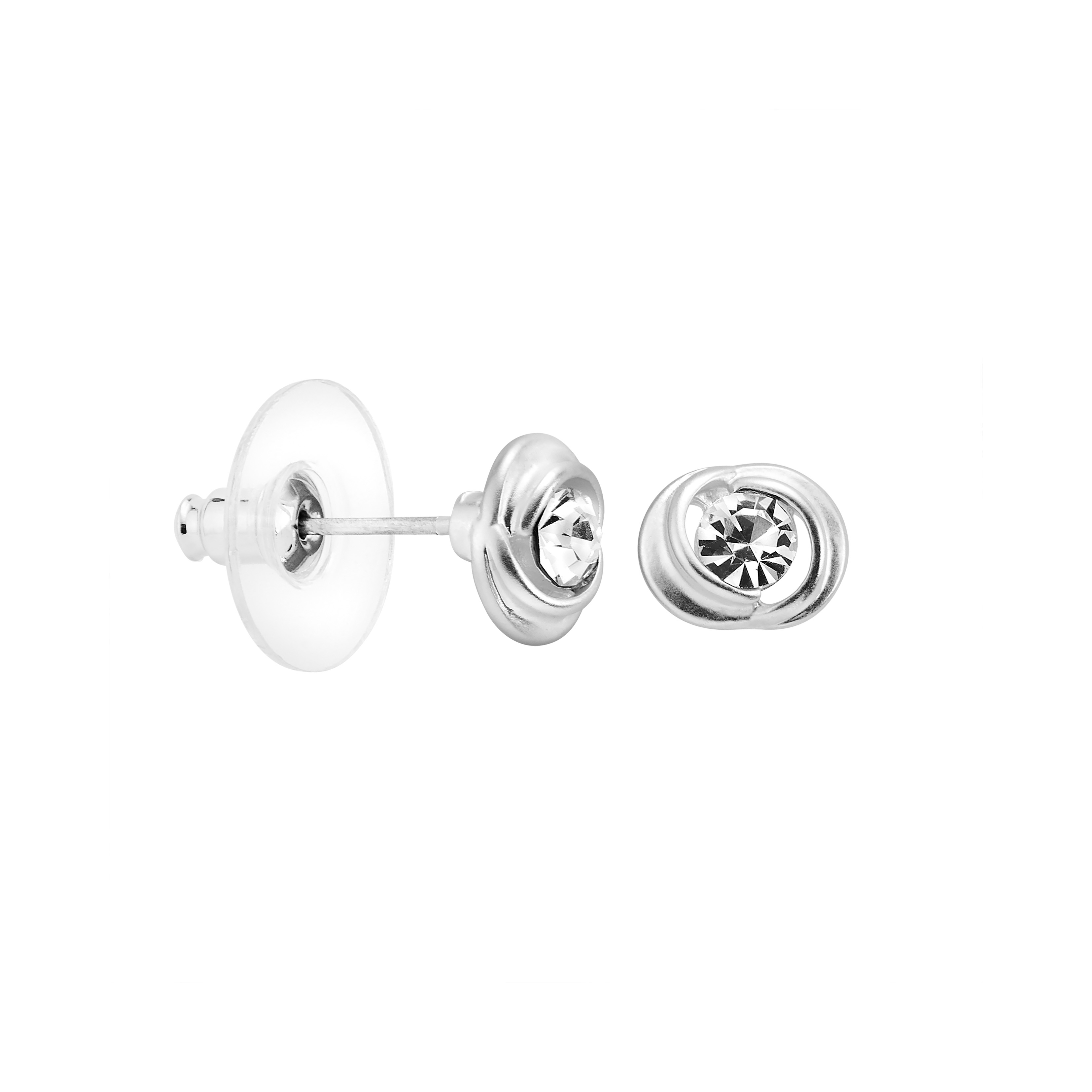 Ohrstecker "Ovale Blüte mit weißem Stein" Ohrstecker "Ovale Blüte mit weißem Stein"