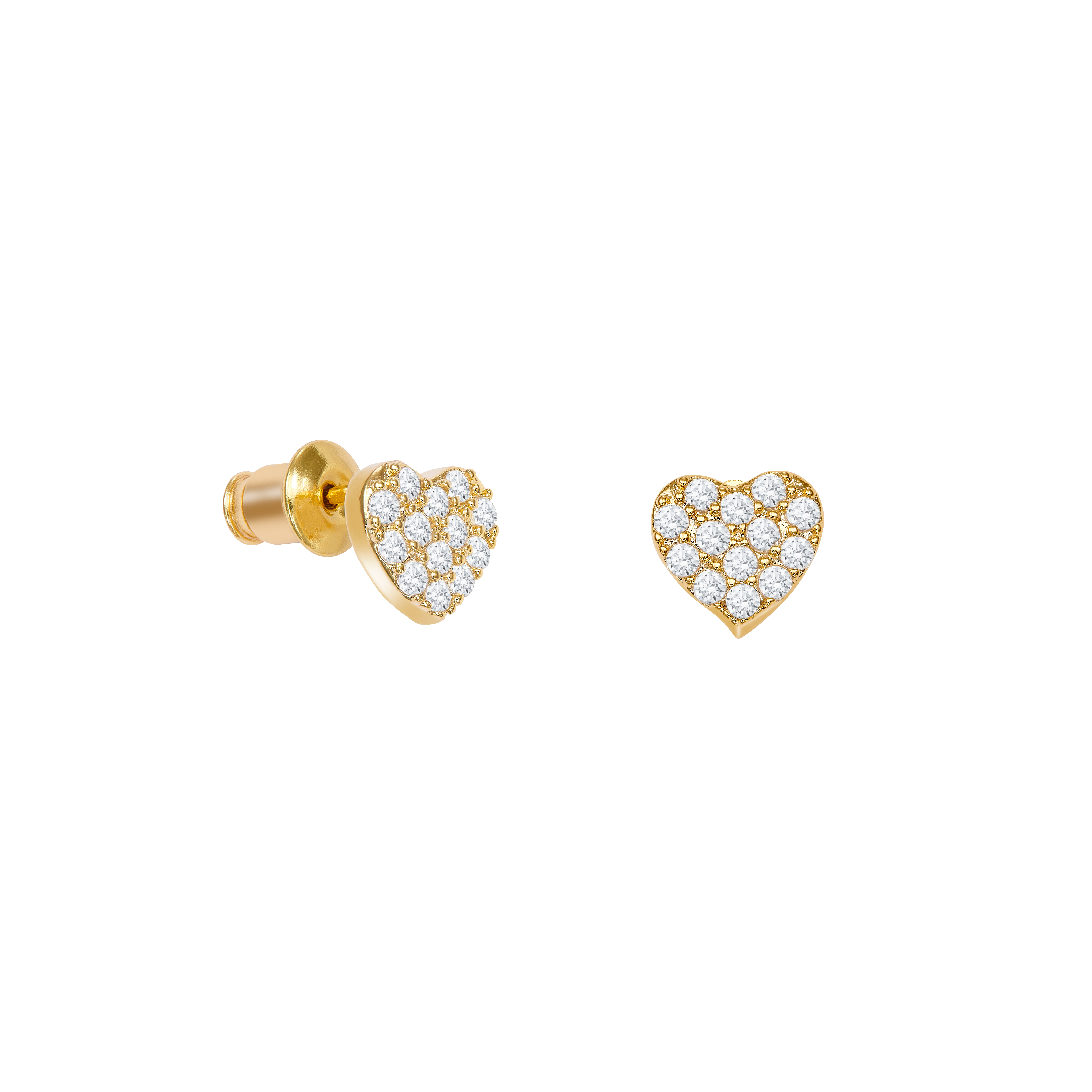 Ohrstecker "Goldherz mit Glitzer"